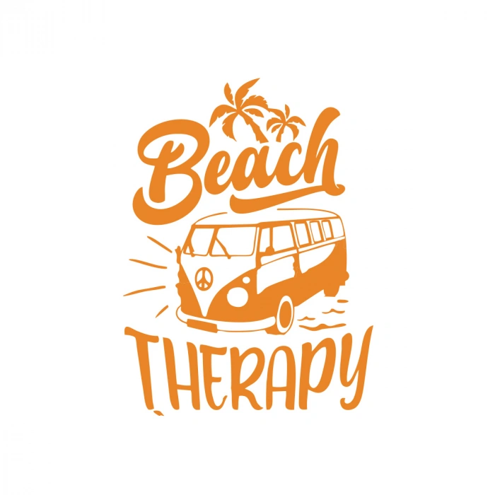 Beach Therapy Araba Sticker 17x17 Cm Turuncu