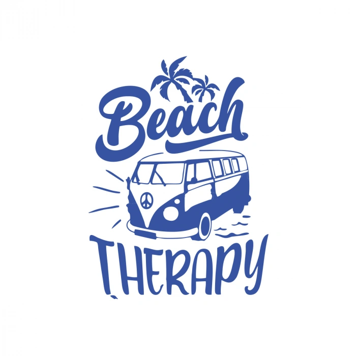 Beach Therapy Araba Sticker 17x17 Cm Mavi