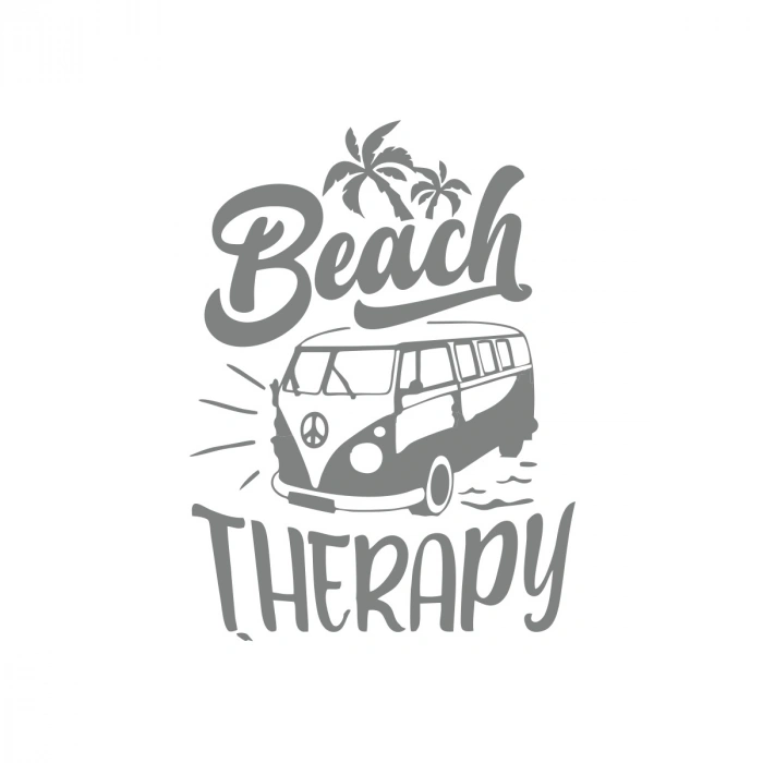 Beach Therapy Araba Sticker 17x17 Cm Gri