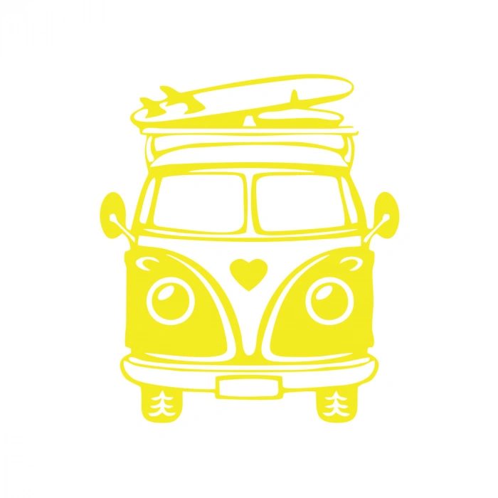 Karavan Araba Sticker  17x17 Cm Sarı