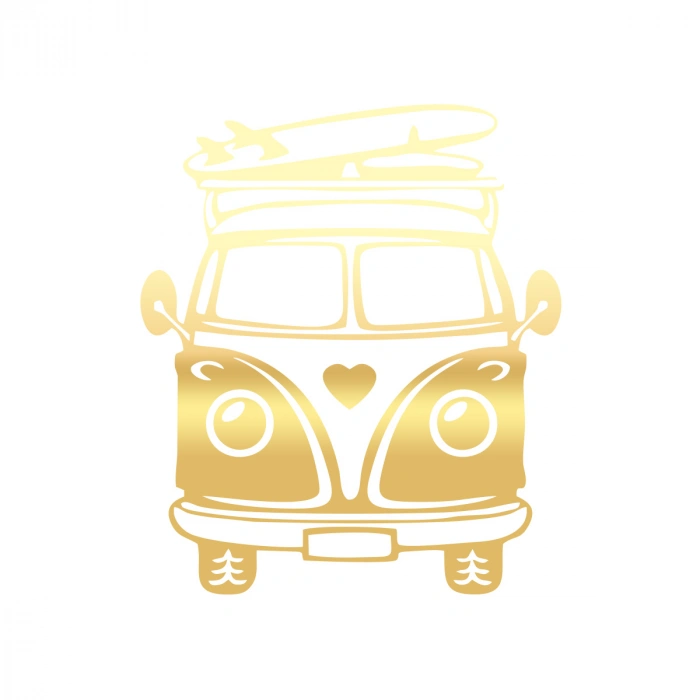 Karavan Araba Sticker  17x17 Cm Gold