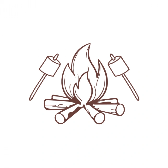 Kamp Ateşi Araba Sticker 17x17 Cm Kahverengi