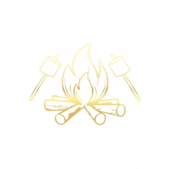 Kamp Ateşi Araba Sticker 17x17 Cm Gold