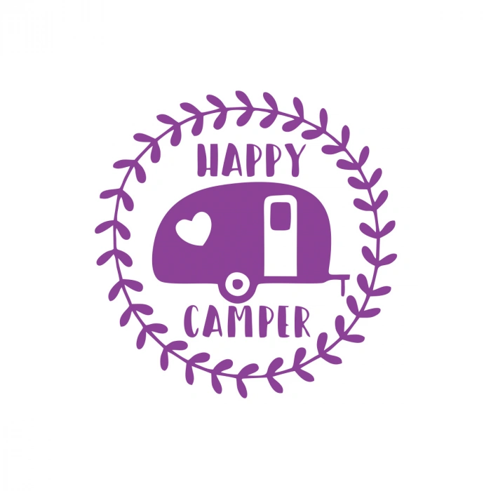 Happy Camper Sticker 17x17 Cm Mor