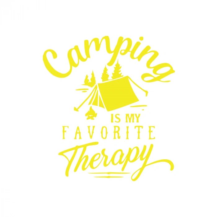 Camp Is My Favorite Therapy Araba Sticker 17x17 Cm Sarı
