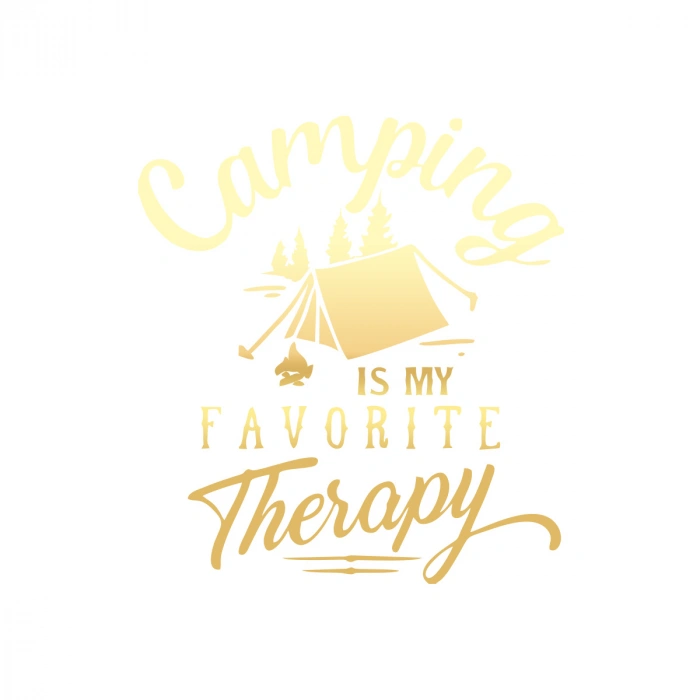 Camp Is My Favorite Therapy Araba Sticker 17x17 Cm Gold