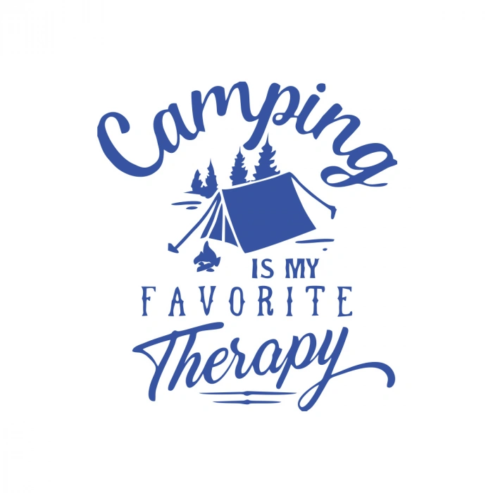 Camp Is My Favorite Therapy Araba Sticker 17x17 Cm Mavi