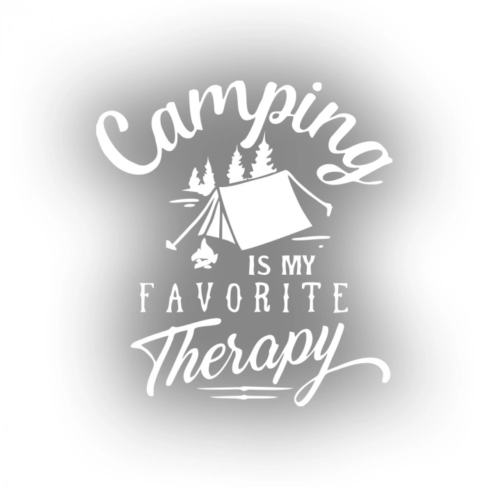 Camp Is My Favorite Therapy Araba Sticker 17x17 Cm Beyaz