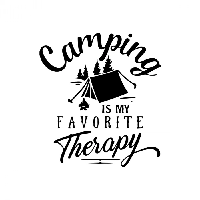 Camp Is My Favorite Therapy Araba Sticker 17x17 Cm Siyah