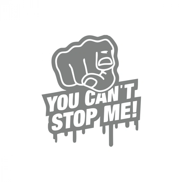 You Cant Stop Me Araba Sticker 17x17 Cm Gri