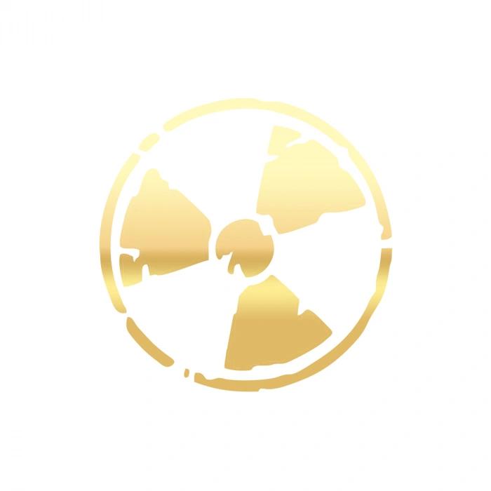 Tehlike İşareti Araba Sticker 17x17 Cm Gold