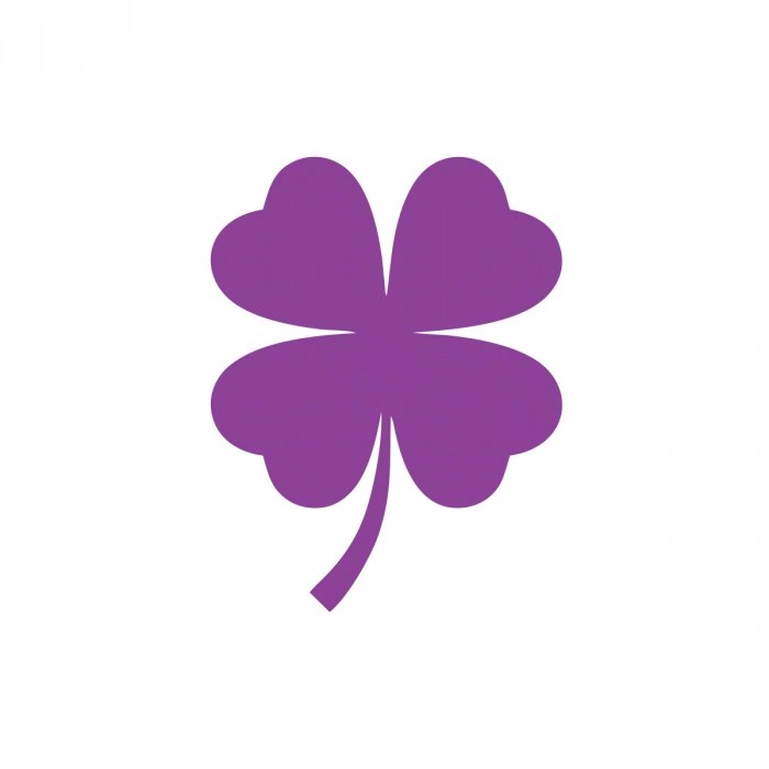 Dört Yaprak Yonca Araba Sticker 17x17 Cm Mor