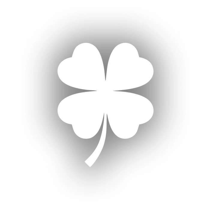 Dört Yaprak Yonca Araba Sticker 17x17 Cm Beyaz