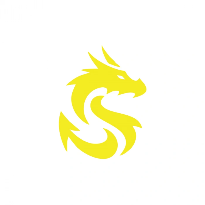 Ejderha Silüet Sticker 17x17 Cm Sarı