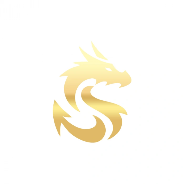 Ejderha Silüet Sticker 17x17 Cm Gold