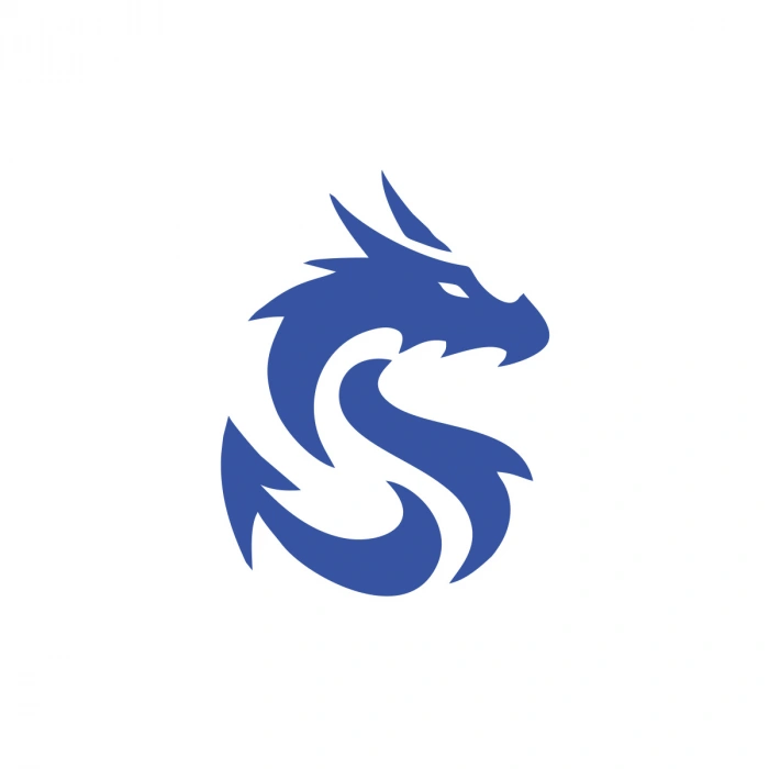 Ejderha Silüet Sticker 17x17 Cm Mavi