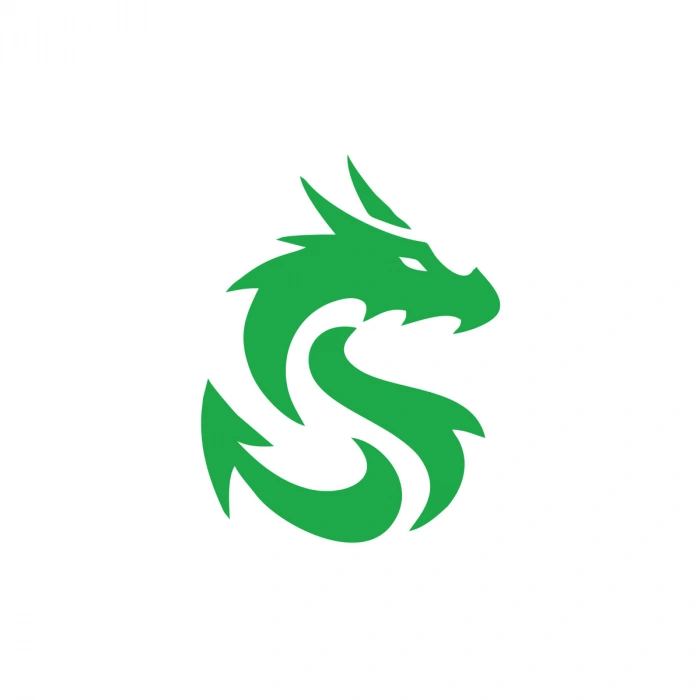 Ejderha Silüet Sticker 17x17 Cm Yeşil