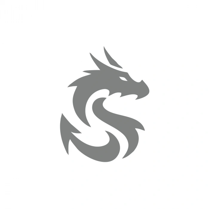 Ejderha Silüet Sticker 17x17 Cm Gri