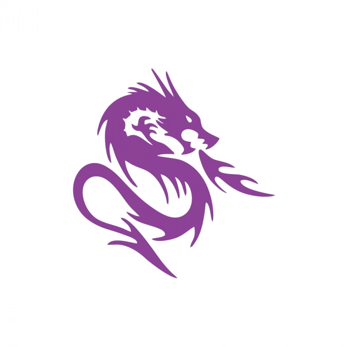 Kızgın Ejderha Araba Sticker 17x17 Cm Mor