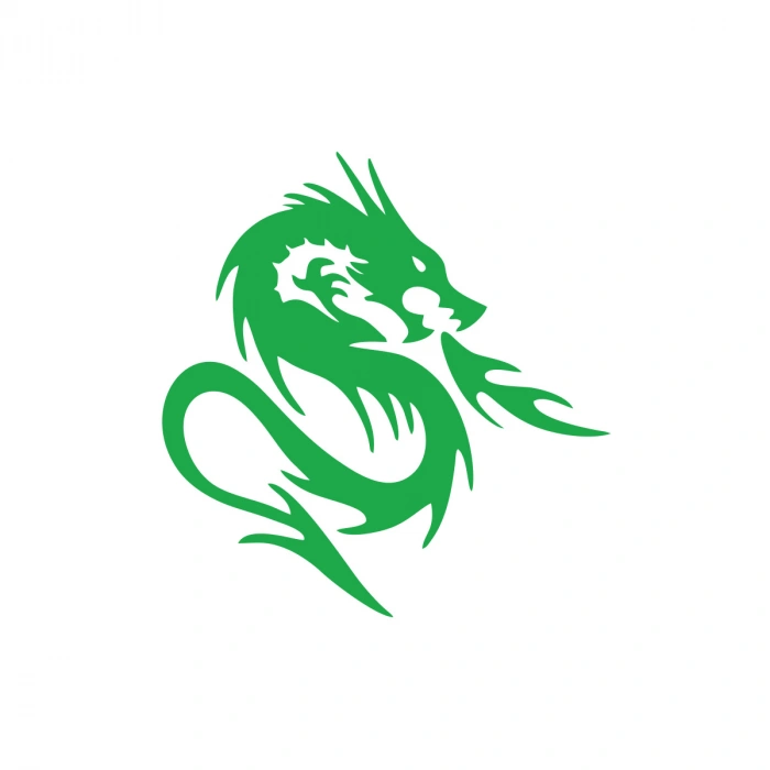 Kızgın Ejderha Araba Sticker 17x17 Cm Yeşil