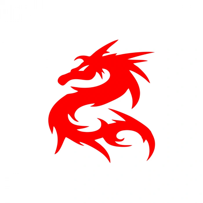 Ejderha Araba Sticker 17x17 Cm Kırmızı