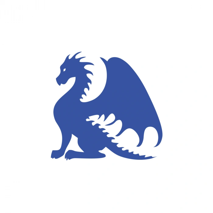 Oturan Ejderha Araba Sticker 17x17 Cm Mavi