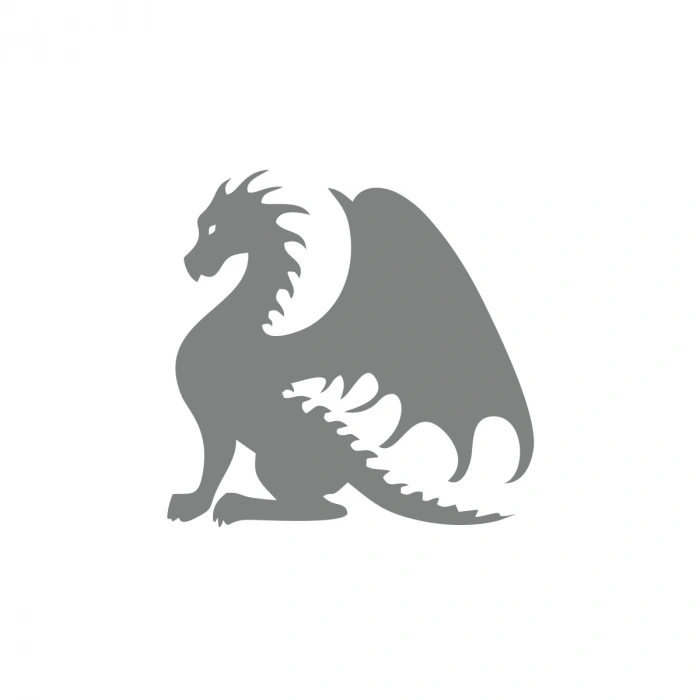 Oturan Ejderha Araba Sticker 17x17 Cm Gri