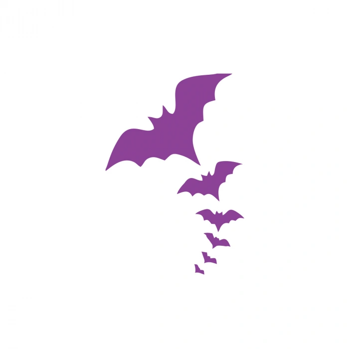 Uçan Yarasalar Araba Sticker 17x17 Cm Mor