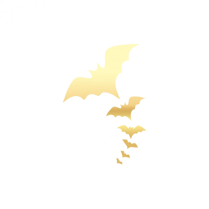 Uçan Yarasalar Araba Sticker 17x17 Cm Gold