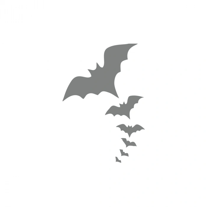 Uçan Yarasalar Araba Sticker 17x17 Cm Gri