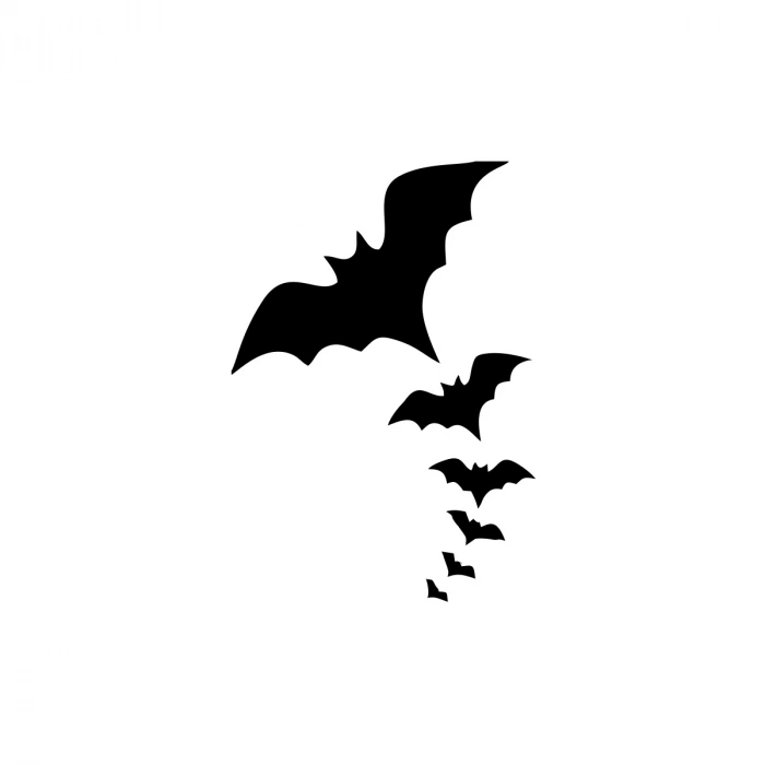 Uçan Yarasalar Araba Sticker 17x17 Cm Siyah