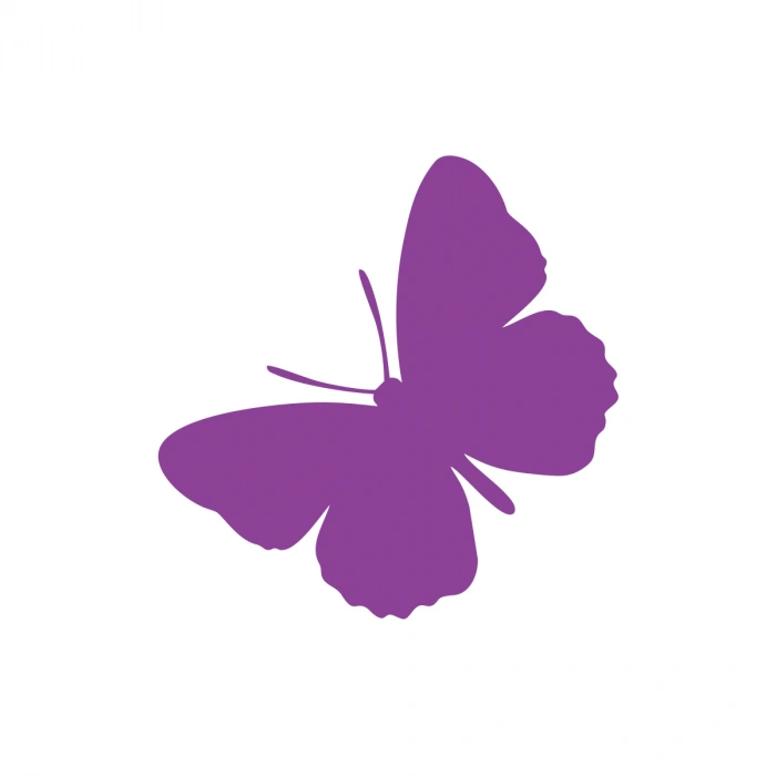 Kelebek Araba Sticker 17x17 Cm Mor