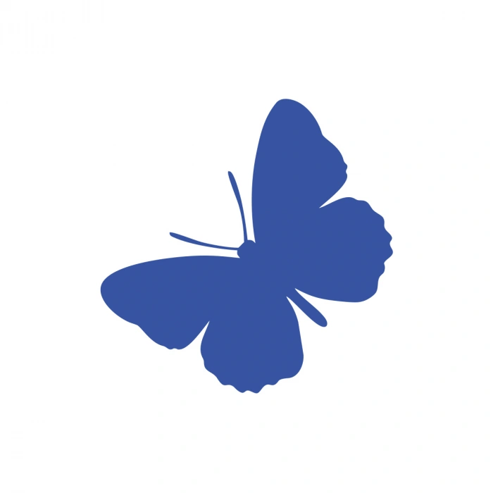 Kelebek Araba Sticker 17x17 Cm Mavi