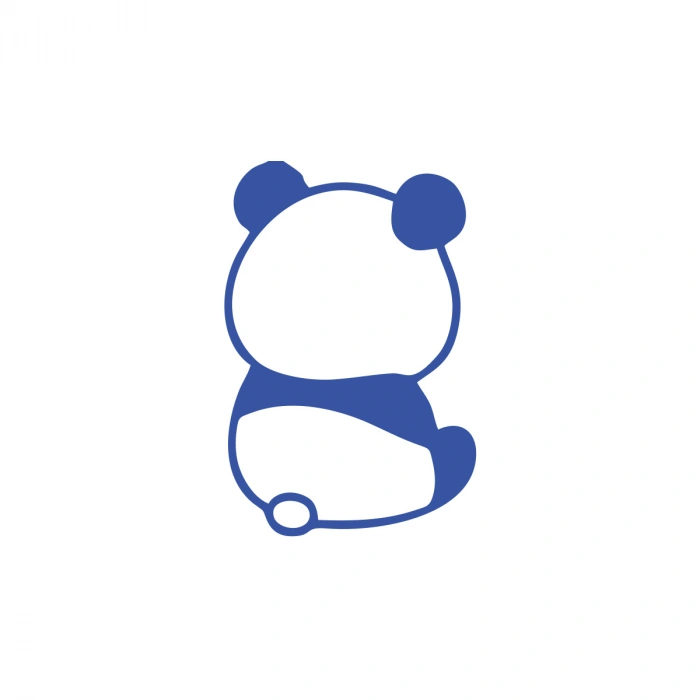 Küsmüş Panda Araba Sticker 17x17 Cm Mavi