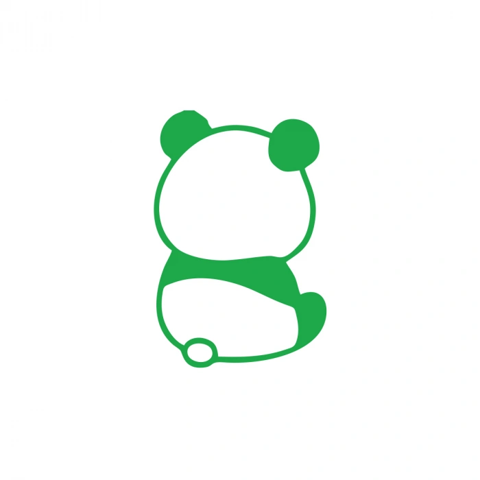 Küsmüş Panda Araba Sticker 17x17 Cm Yeşil