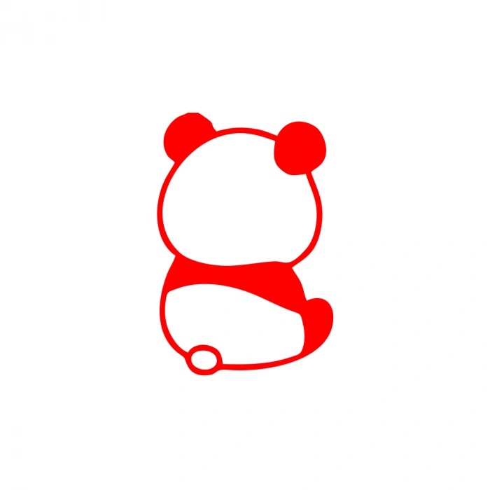 Küsmüş Panda Araba Sticker 17x17 Cm Kırmızı
