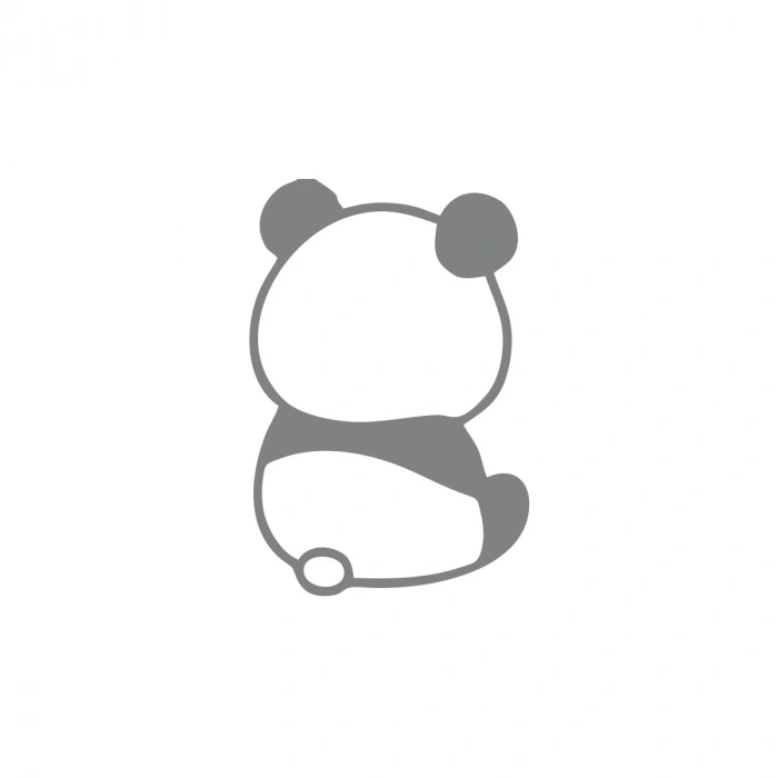 Küsmüş Panda Araba Sticker 17x17 Cm Gri