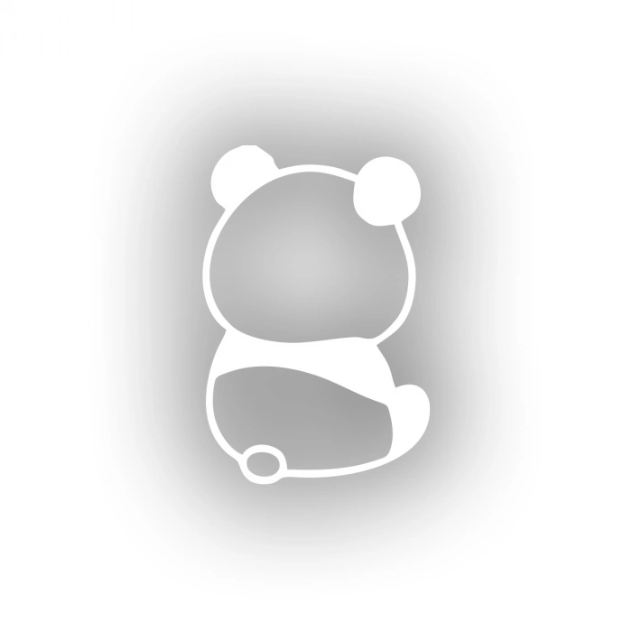Küsmüş Panda Araba Sticker 17x17 Cm Beyaz