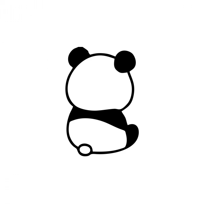 Küsmüş Panda Araba Sticker 17x17 Cm Siyah