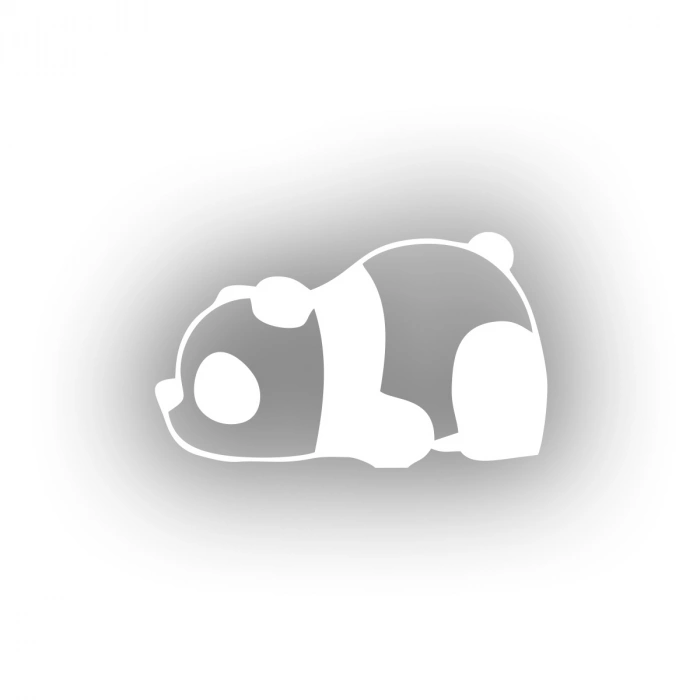 Bıkmış Panda Araba Sticker 17x17 Cm Beyaz