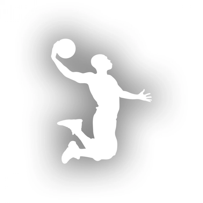 Basketbol Oynayan Adam Araba Sticker 17x17 Cm Beyaz