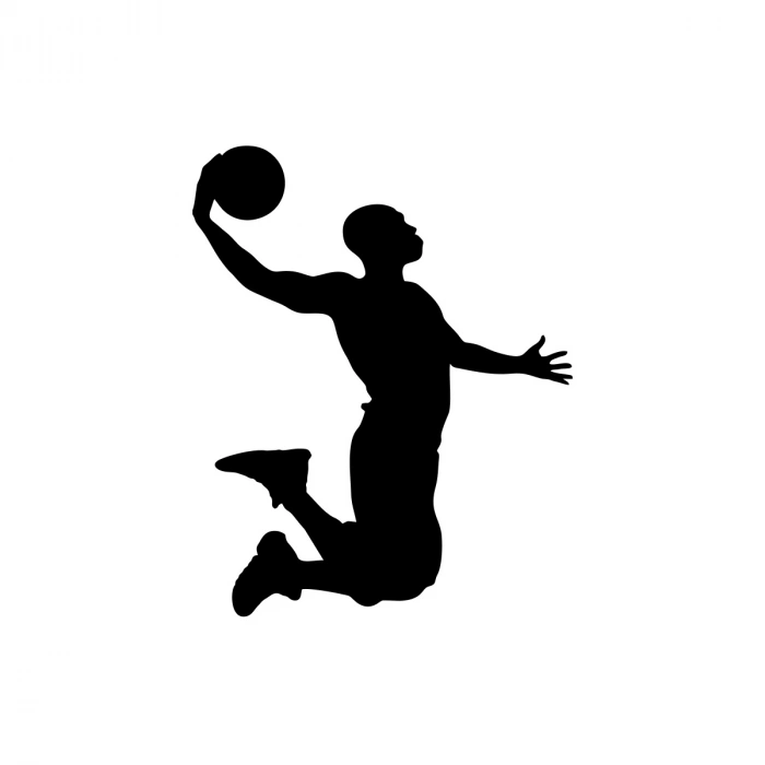 Basketbol Oynayan Adam Araba Sticker 17x17 Cm Siyah