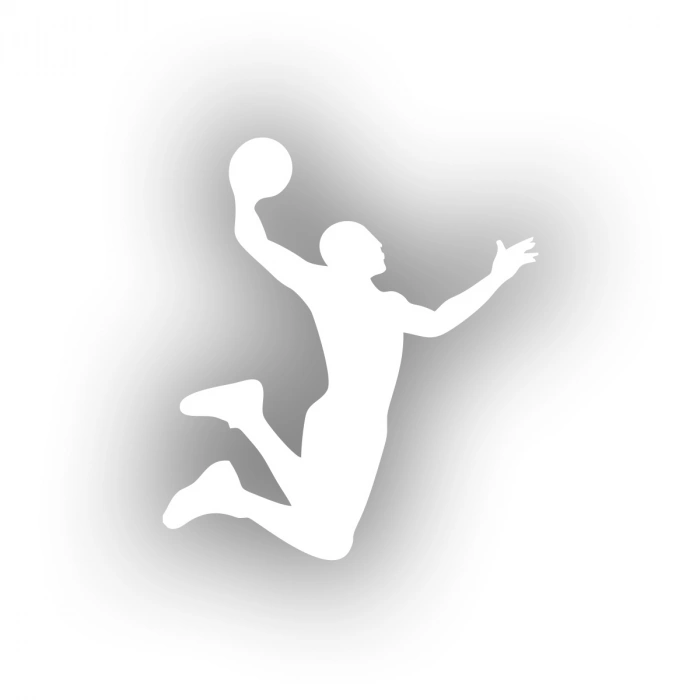 Basketbol Silüet Araba Sticker 17x17 Cm Beyaz