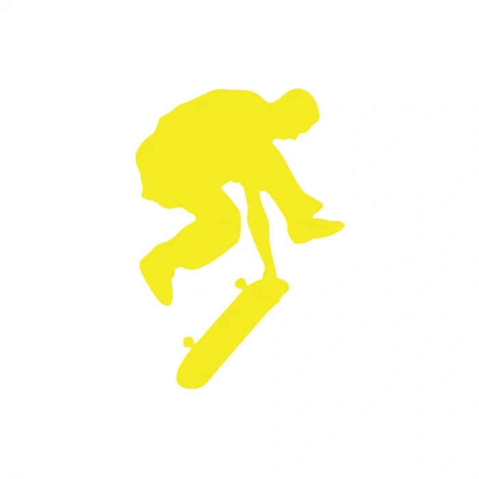 Kaykay Araba Sticker 17x17 Cm Sarı