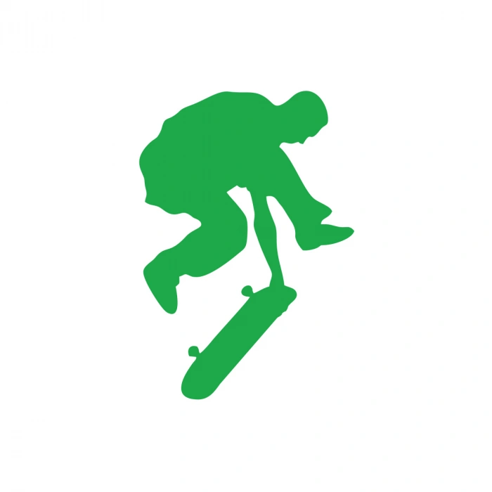 Kaykay Araba Sticker 17x17 Cm Yeşil