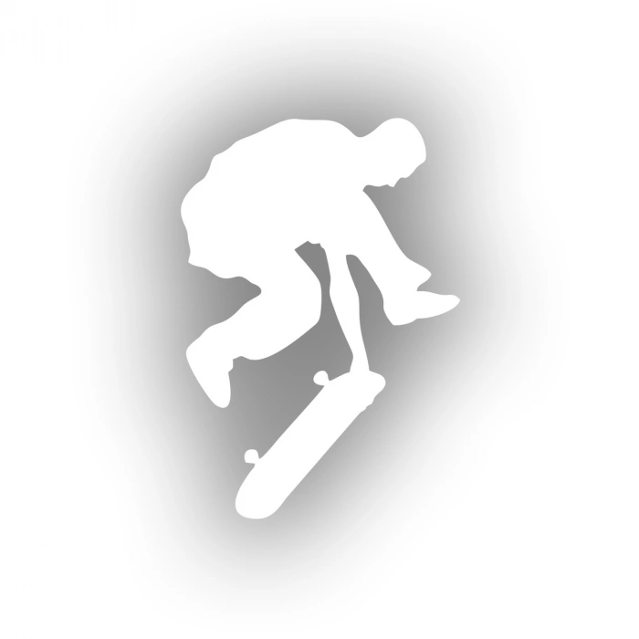 Kaykay Araba Sticker 17x17 Cm Beyaz