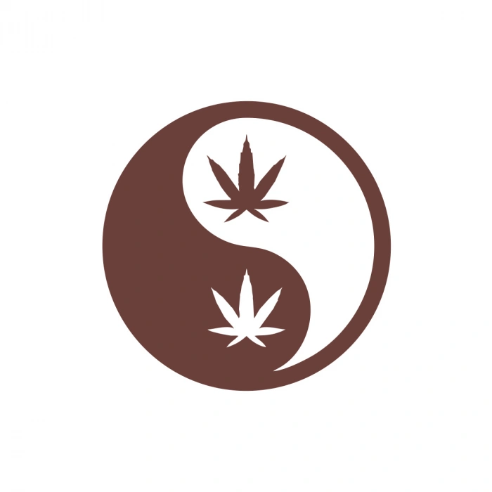 Ying Yang Araba Sticker 17x17 Cm Kahverengi