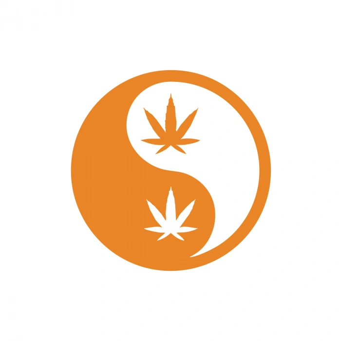 Ying Yang Araba Sticker 17x17 Cm Turuncu