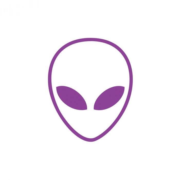 Uzaylı Kafası Araba Sticker 17x17 Cm Mor
