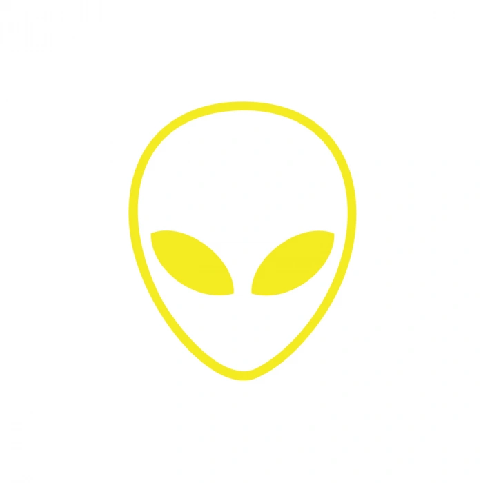 Uzaylı Kafası Araba Sticker 17x17 Cm Sarı